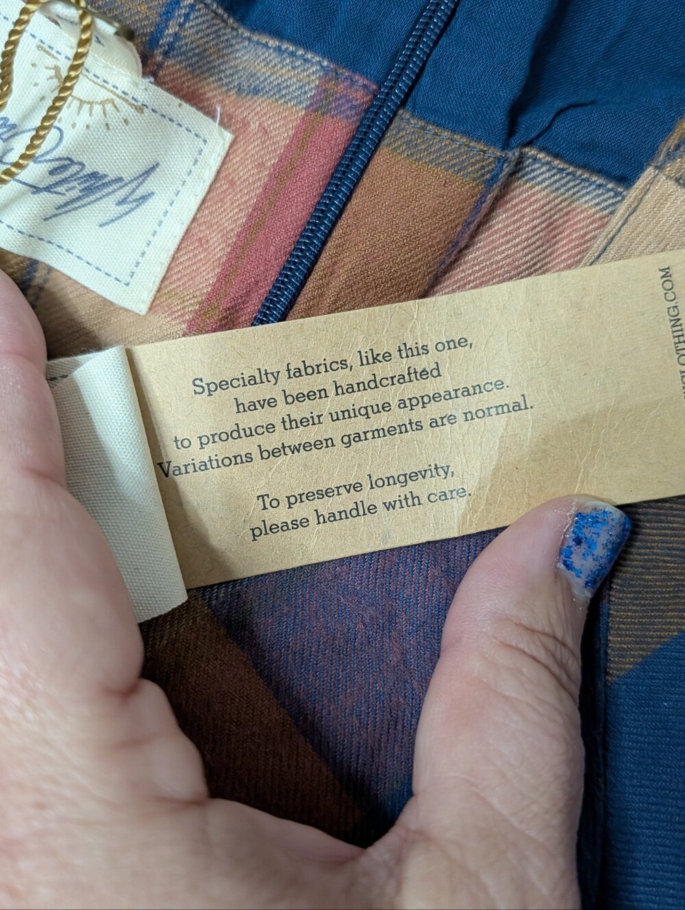 Plaid A-Line Skirt in Navy & Rust - Women Skirt - Picture 6 of 8